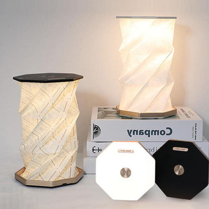 Rotating Wooden LED Night Lamp