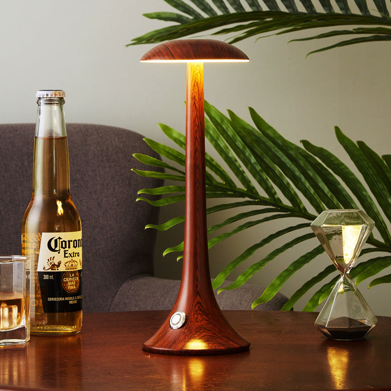 Nordic Creative Wood Grain Iron Acrylic LED Night Light Table Lamp