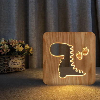 Wooden Dinosaur Night Light