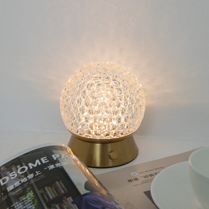 Modern Light Luxury Round Ball Iron Acrylic Ambient Table Lamp