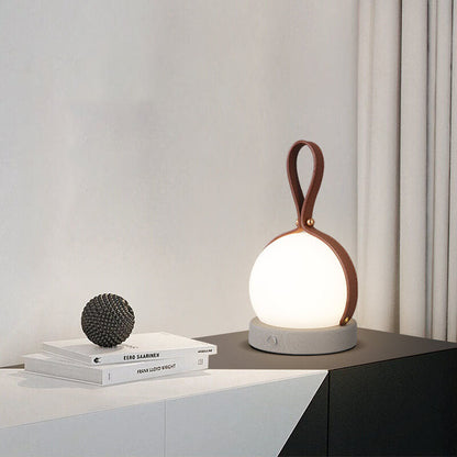 Portable Faux Leather LED Spherical Night Light