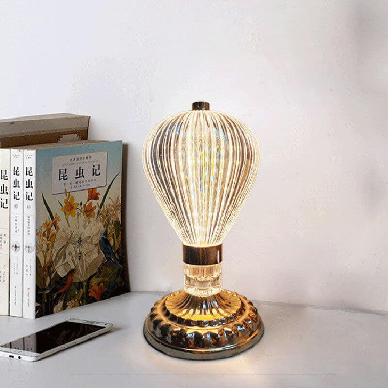 European Light Luxury Vintage Hardware Acrylic LED Night Light Table Lamp