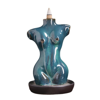 Creative European Female Body Waterfall Ceramic Incense Burner