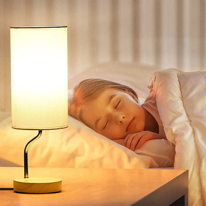 Wireless Charging Touch Dimmable Wooden Base Lamp