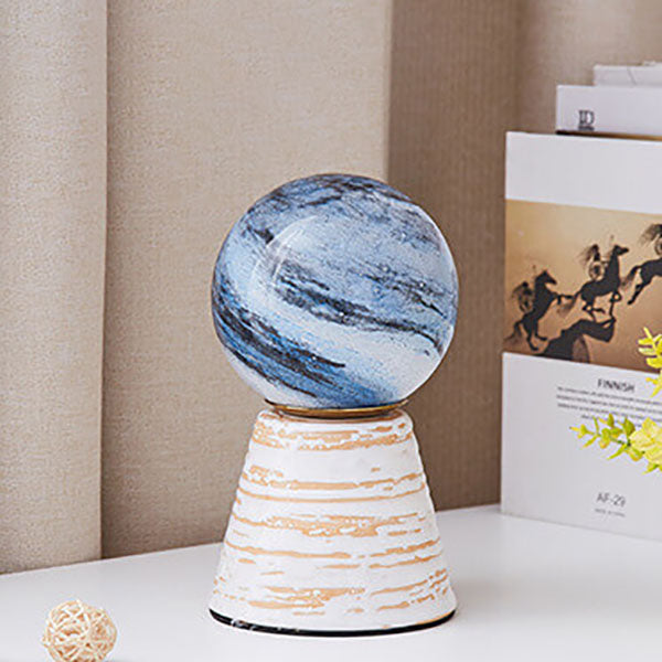 Modern Creative Orb Moon Ceramic Glass USB LED Night Light Table Lamp