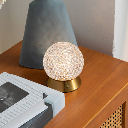 Modern Light Luxury Round Ball Iron Acrylic Ambient Table Lamp