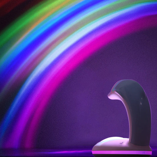 Rainbow Projection Dolphin LED USB Night Light Lamp