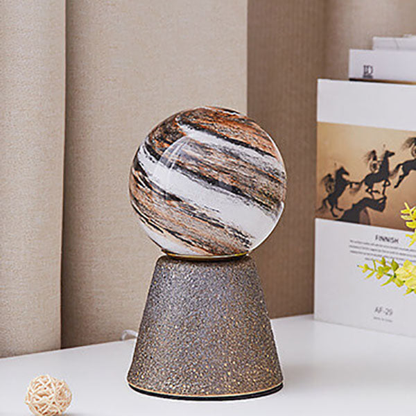 Modern Creative Orb Moon Ceramic Glass USB LED Night Light Table Lamp