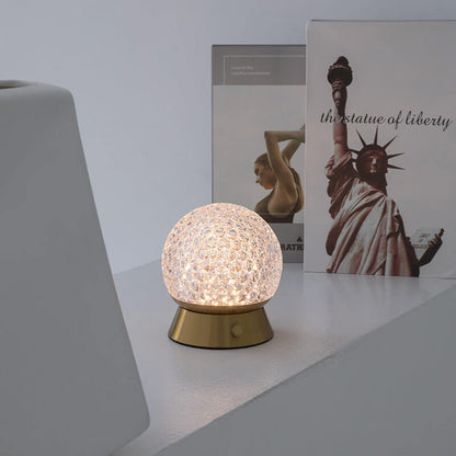 Modern Light Luxury Round Ball Iron Acrylic Ambient Table Lamp