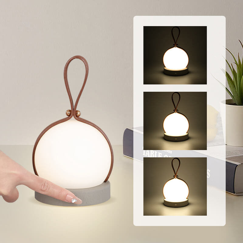 Portable Faux Leather LED Spherical Night Light