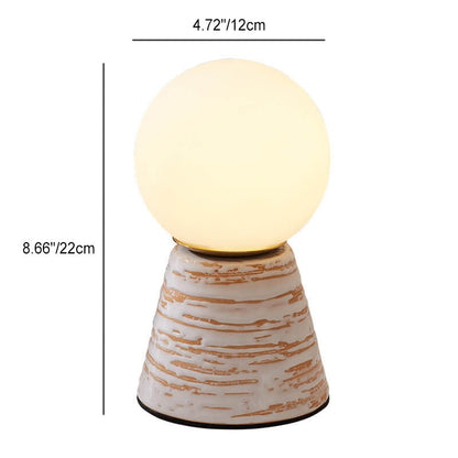 Modern Creative Orb Moon Ceramic Glass USB LED Night Light Table Lamp