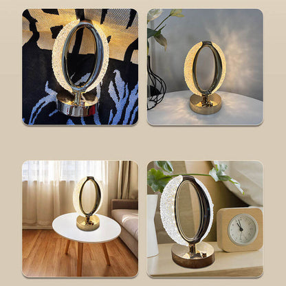 Modern Creative Ring Crystal Acrylic LED Touch Table Lamp