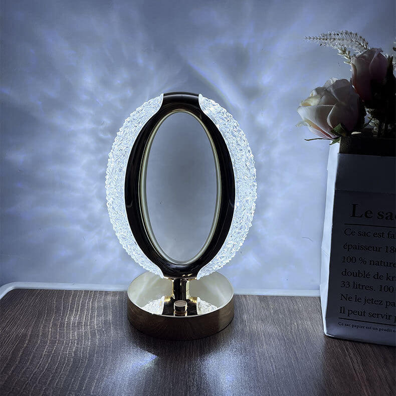 Modern Creative Ring Crystal Acrylic LED Touch Table Lamp