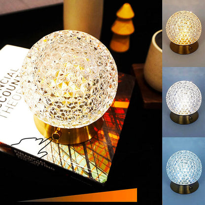 Modern Light Luxury Round Ball Iron Acrylic Ambient Table Lamp