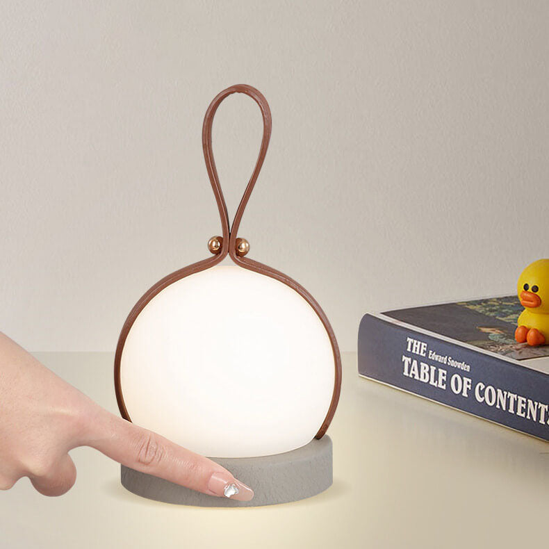 Portable Faux Leather LED Spherical Night Light