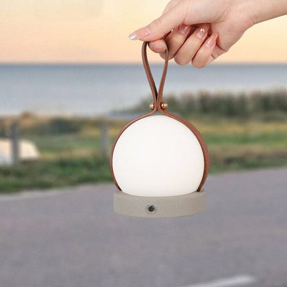 Portable Faux Leather LED Spherical Night Light