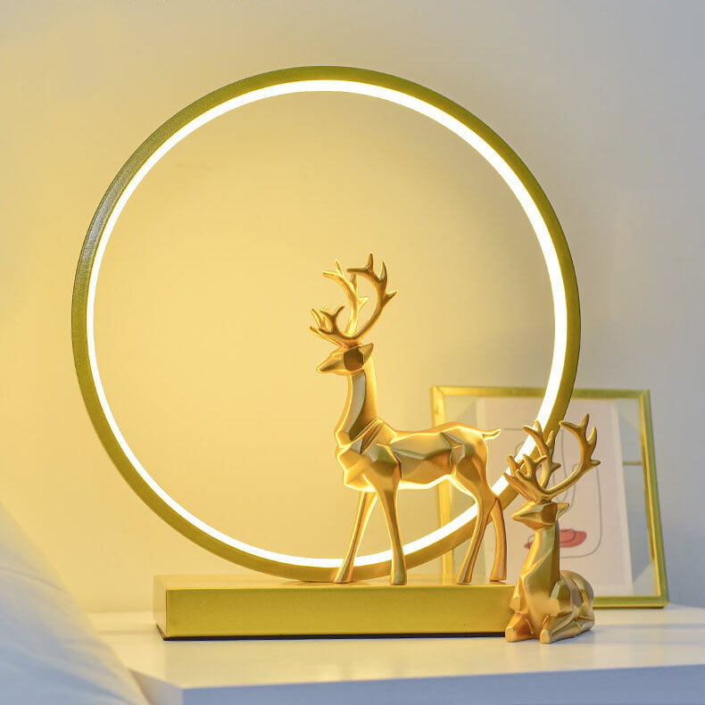 Nordic USB Dimmable Circle Deer LED Night Light Lamp