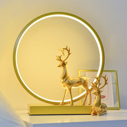 Nordic USB Dimmable Circle Deer LED Night Light Lamp