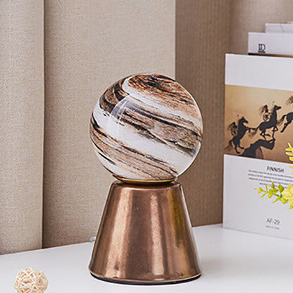 Modern Creative Orb Moon Ceramic Glass USB LED Night Light Table Lamp