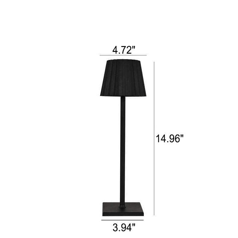 Minimalist Aluminum Pleated Cone LED Touch USB Table Lamp