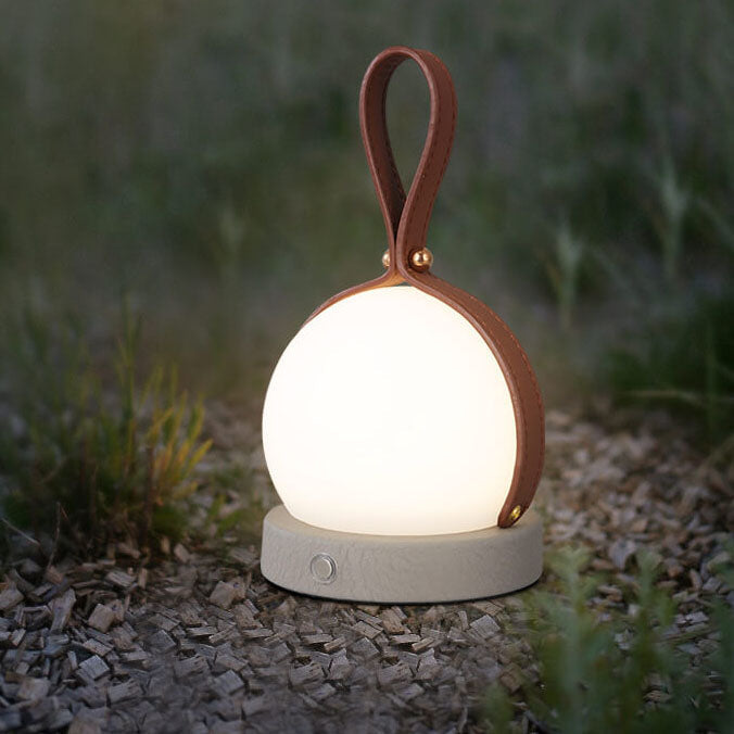 Portable Faux Leather LED Spherical Night Light