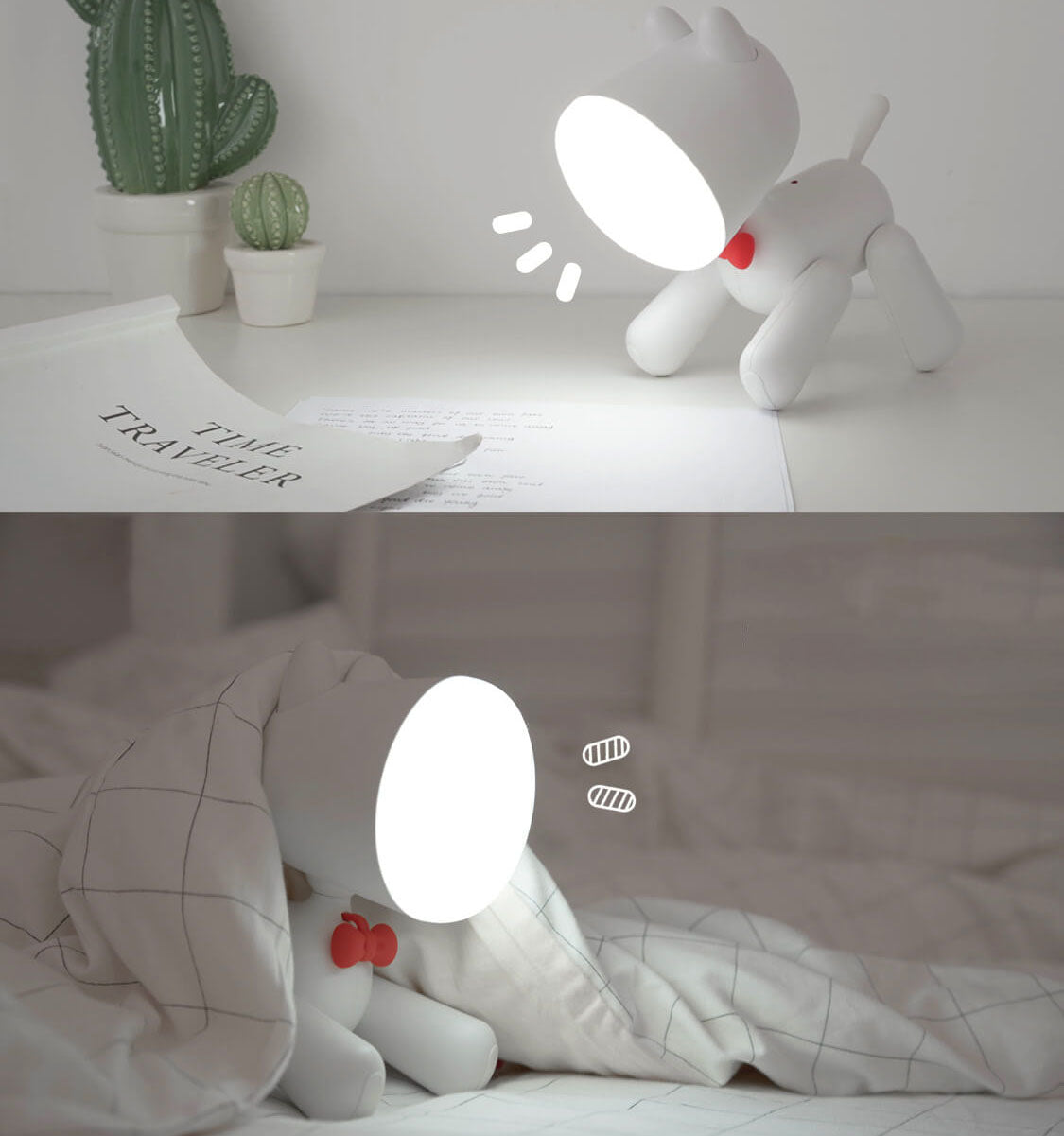 Smart Dog USB LED Night Light Table Lamp