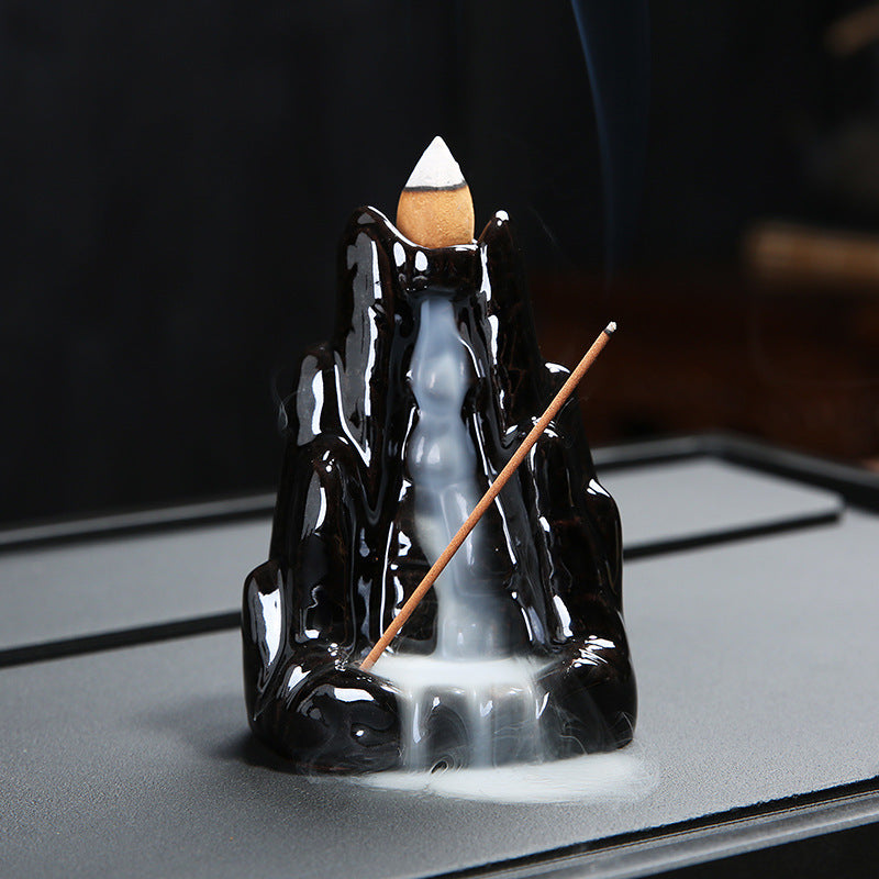 Backflow Incense Holder Black Handmade Ceramics