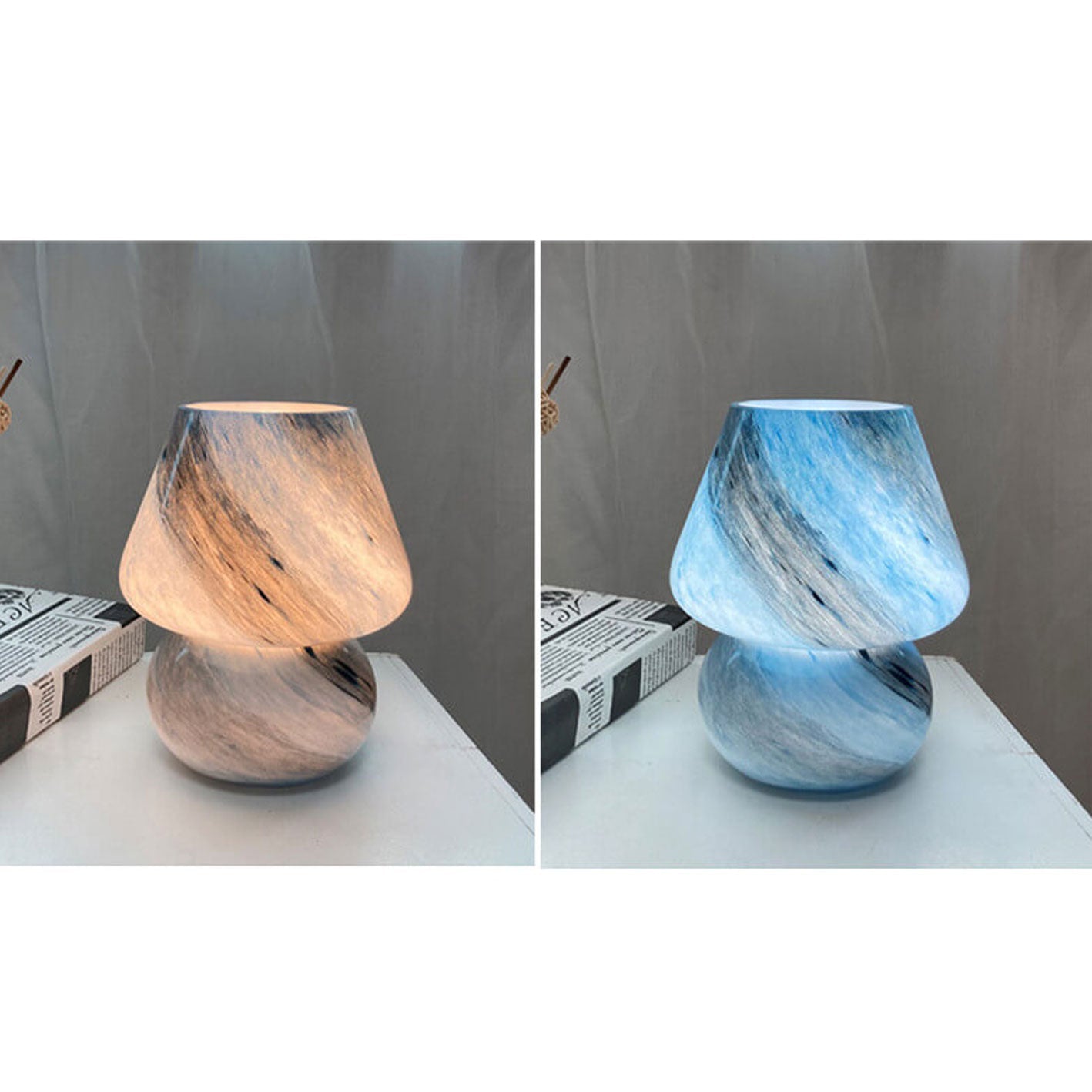 Handmade Glass Planet Design 1-Light Mushroom Lamp