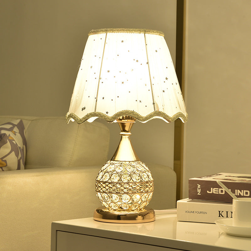 Light Blue Crystal Pendant Table Lamp