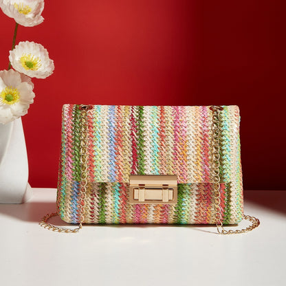 Straw Crossbody Small Square Bag