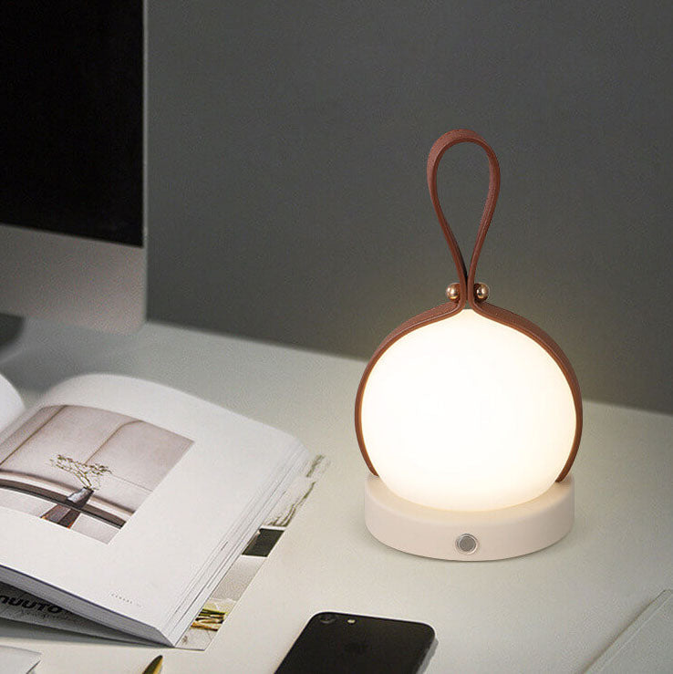 Portable Faux Leather LED Spherical Night Light