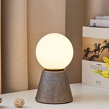 Modern Creative Orb Moon Ceramic Glass USB LED Night Light Table Lamp