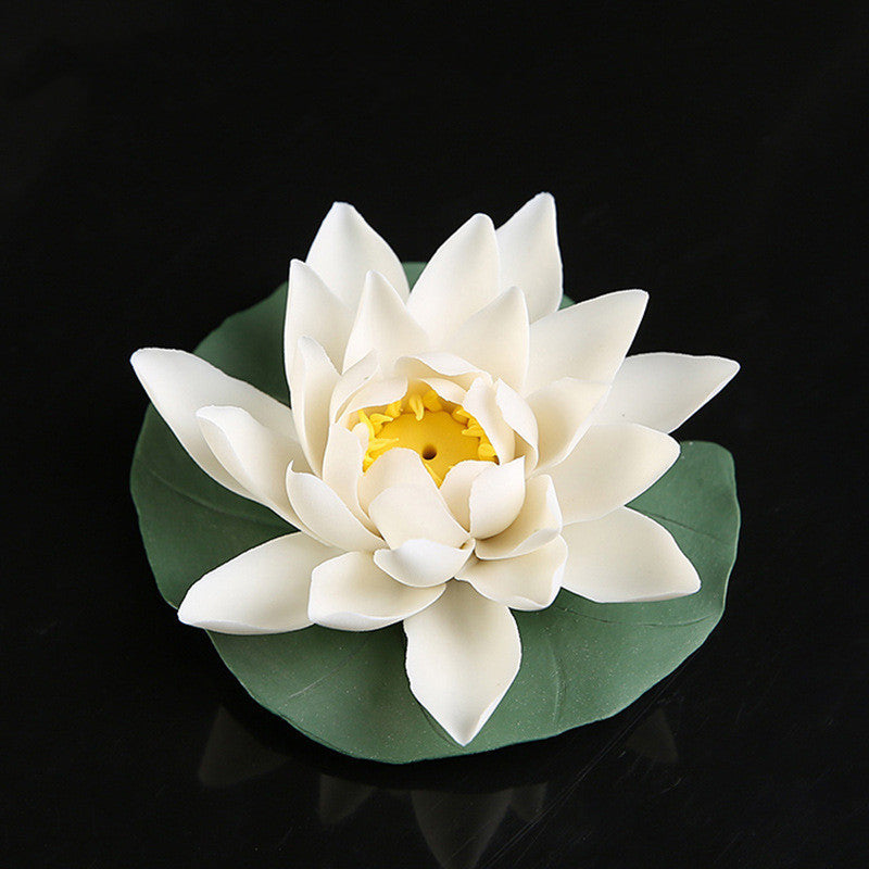 Lotus Flower Incense Holder Ceramic Ornaments Large