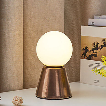 Modern Creative Orb Moon Ceramic Glass USB LED Night Light Table Lamp