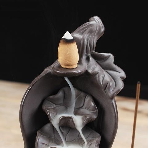 Ceramic Waterfall Backflow Incense Burner + 10 Cones