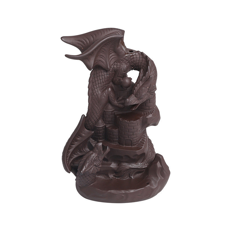 Nordic  Purple Sand Pterodactyl Backflow Incense Burner Waterfall