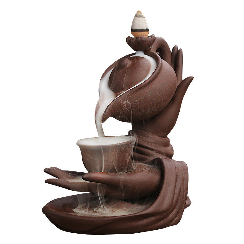 Buddha Hand Censer Backflow Waterfall Incense Burner