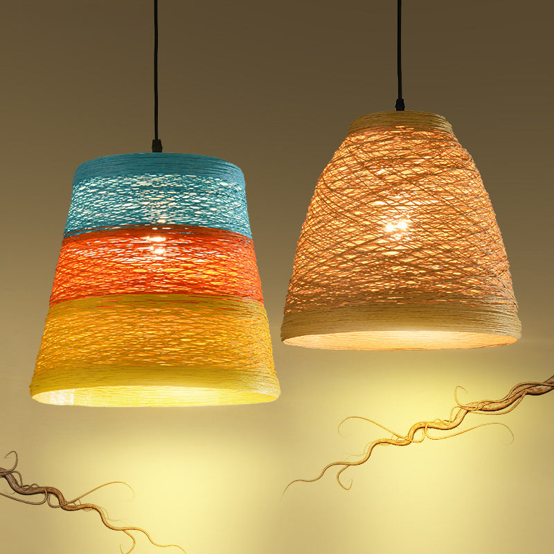 Fishing Line  Rattan Chandelier