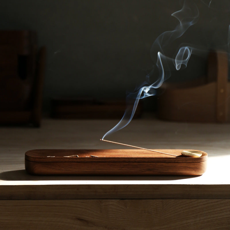 Black Walnut Wood Zen Incense Box