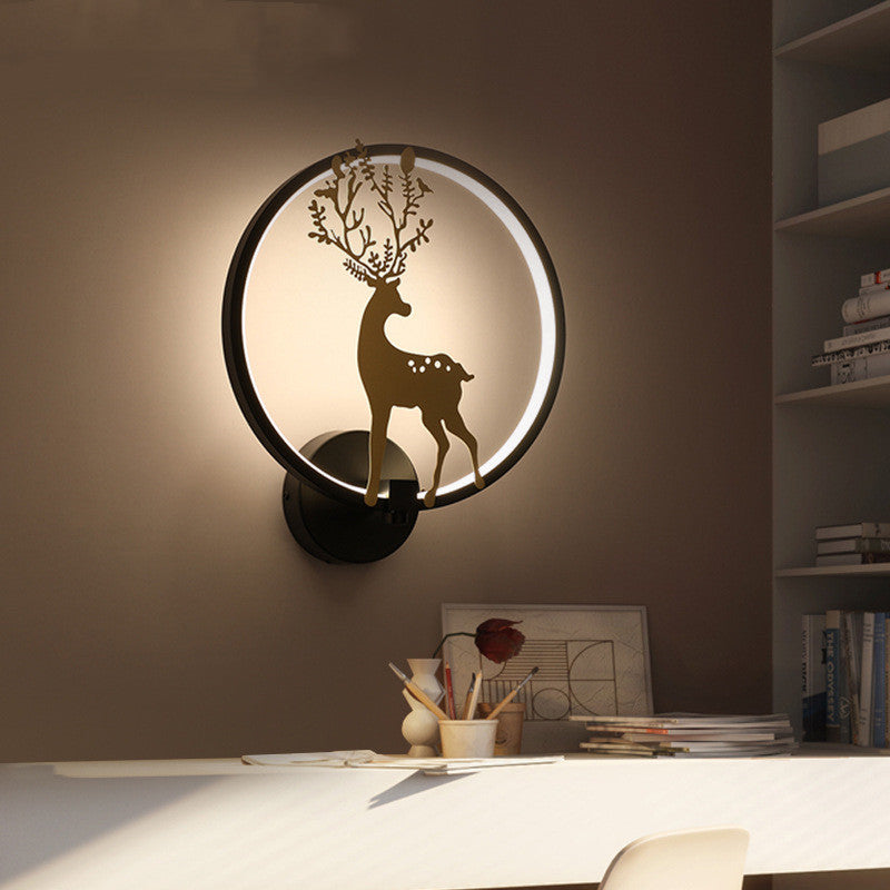 Antler Deer Head Wall Lamp