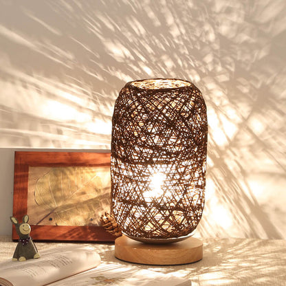 Creative Twine Rattan Ball LED Dimmable Decorative Night Light Table Lamp