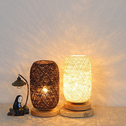 Creative Twine Rattan Ball LED Dimmable Decorative Night Light Table Lamp