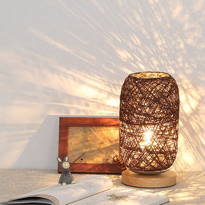 Creative Twine Rattan Ball LED Dimmable Decorative Night Light Table Lamp