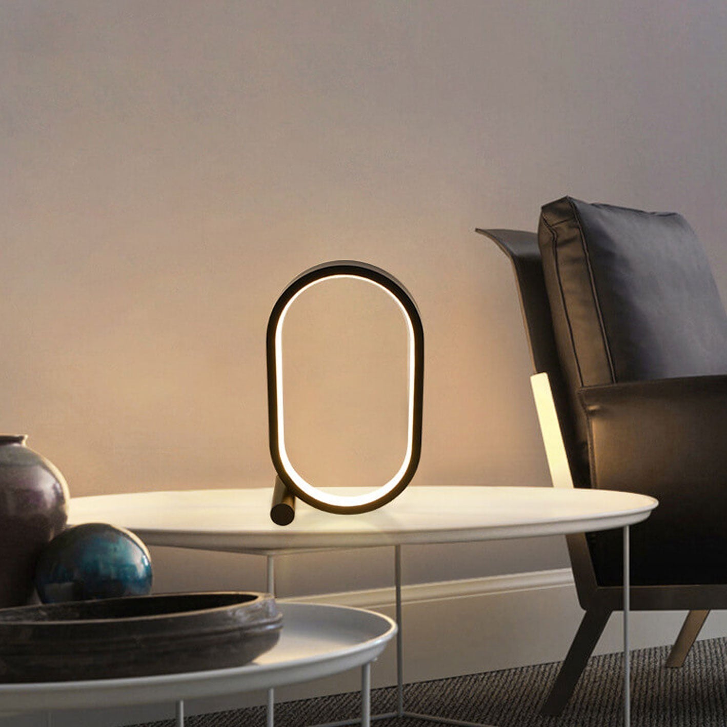 Simple Oval USB LED Night Light Table Lamp