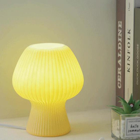 Vintage Glass Tulip LED Night Light Table Lamp