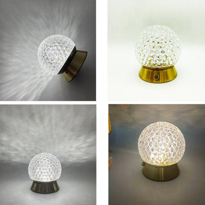 Modern Light Luxury Round Ball Iron Acrylic Ambient Table Lamp