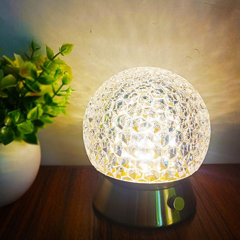 Modern Light Luxury Round Ball Iron Acrylic Ambient Table Lamp