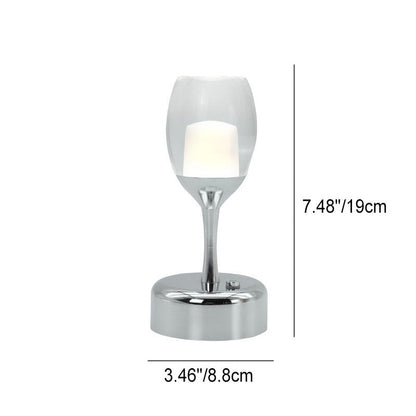 Chrome  Wine Glass USB LED Night Light Lamp