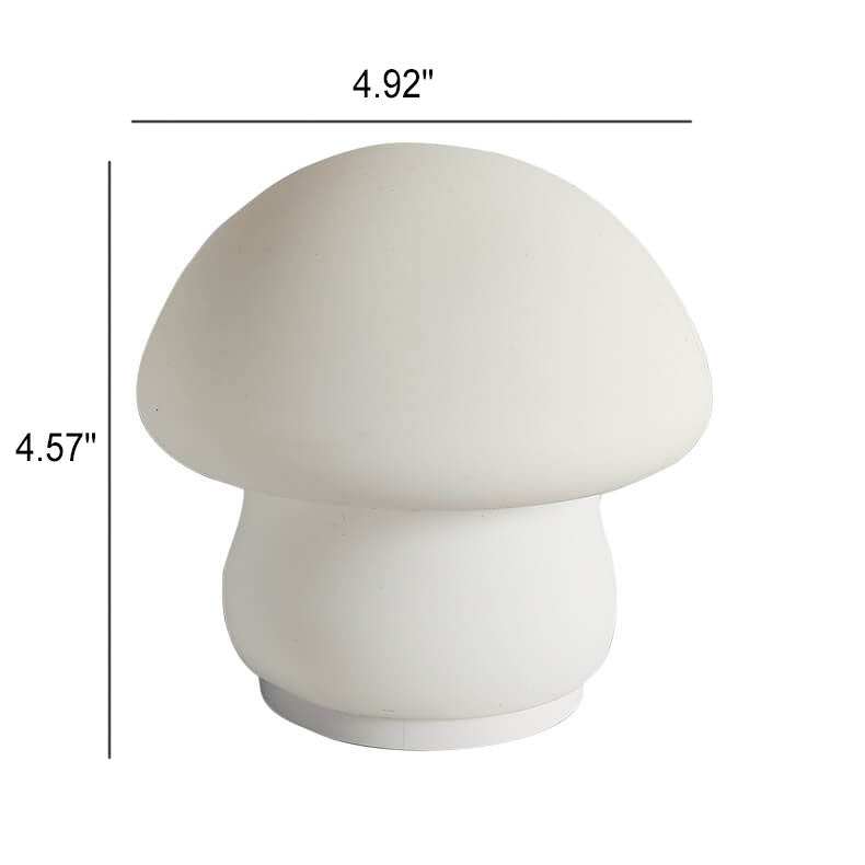 Modern Mushroom Pure White Silicone Pat LED Night Light Table Lamp