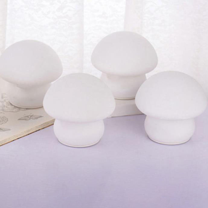 Modern Mushroom Pure White Silicone Pat LED Night Light Table Lamp